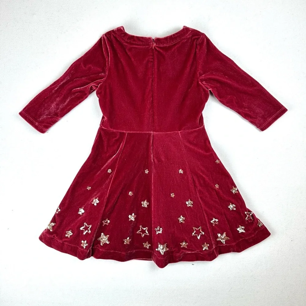 Sylvie Scott Girls Boden Velvet Dress with Sequin Stars Party